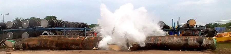 Marine hose burst test