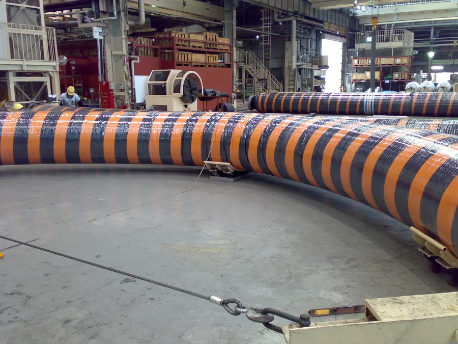Marine hoses at the manufacturer facility