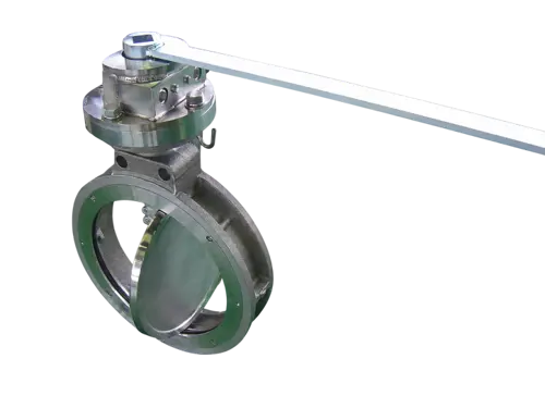 Double eccentric, double locking butterfly valve